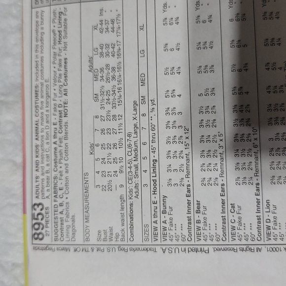 McCall's Costumes 5 Costumes - Picture 7 of 7